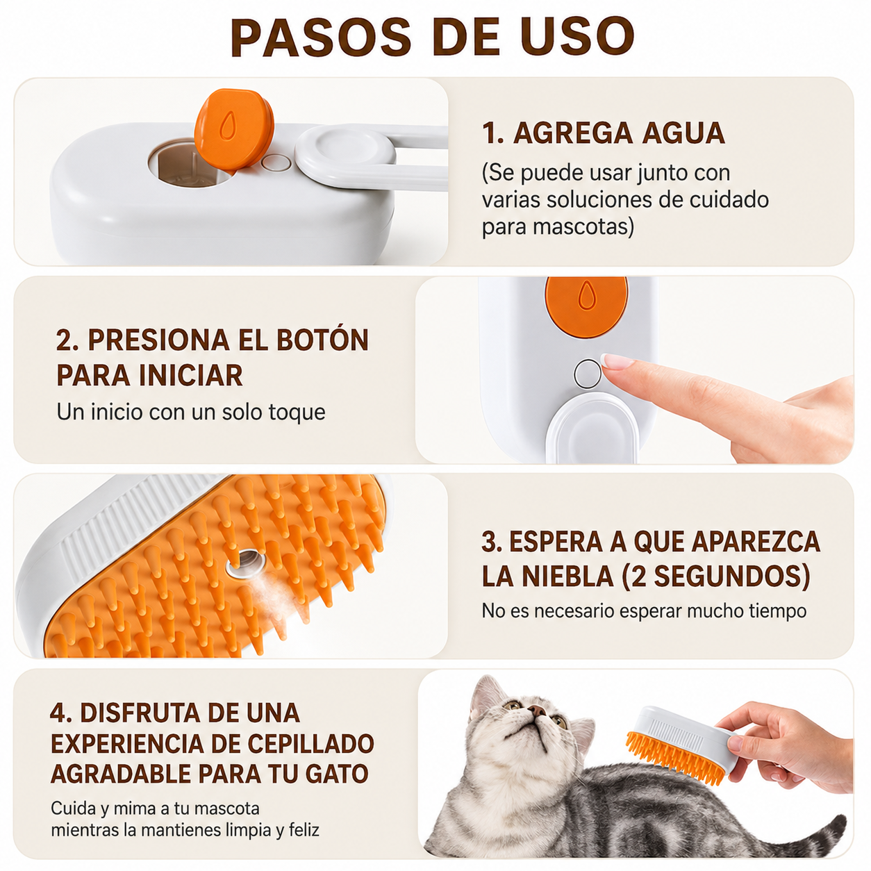 Steaming Brush for Dogs and Cats
